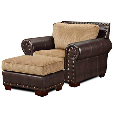 Traditional Upholstered Chair & Ottoman